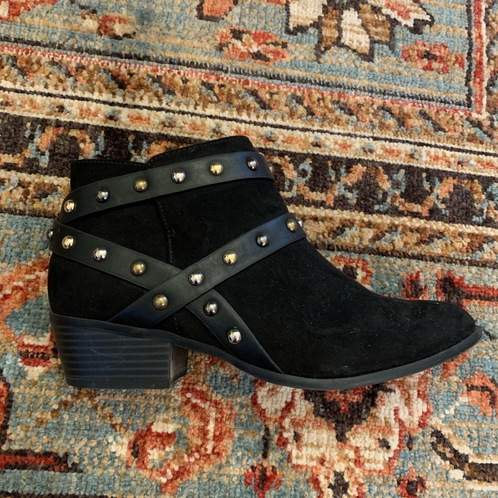 Studded black booties